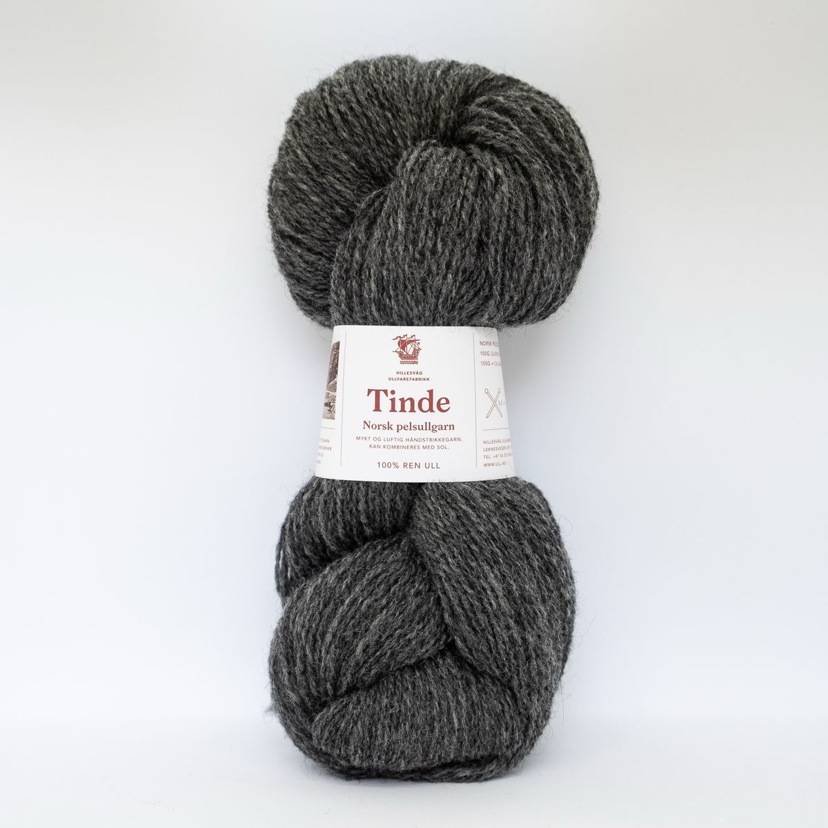 Tinde 652144 lys koksgrå pelsullgarn Hillesvåg